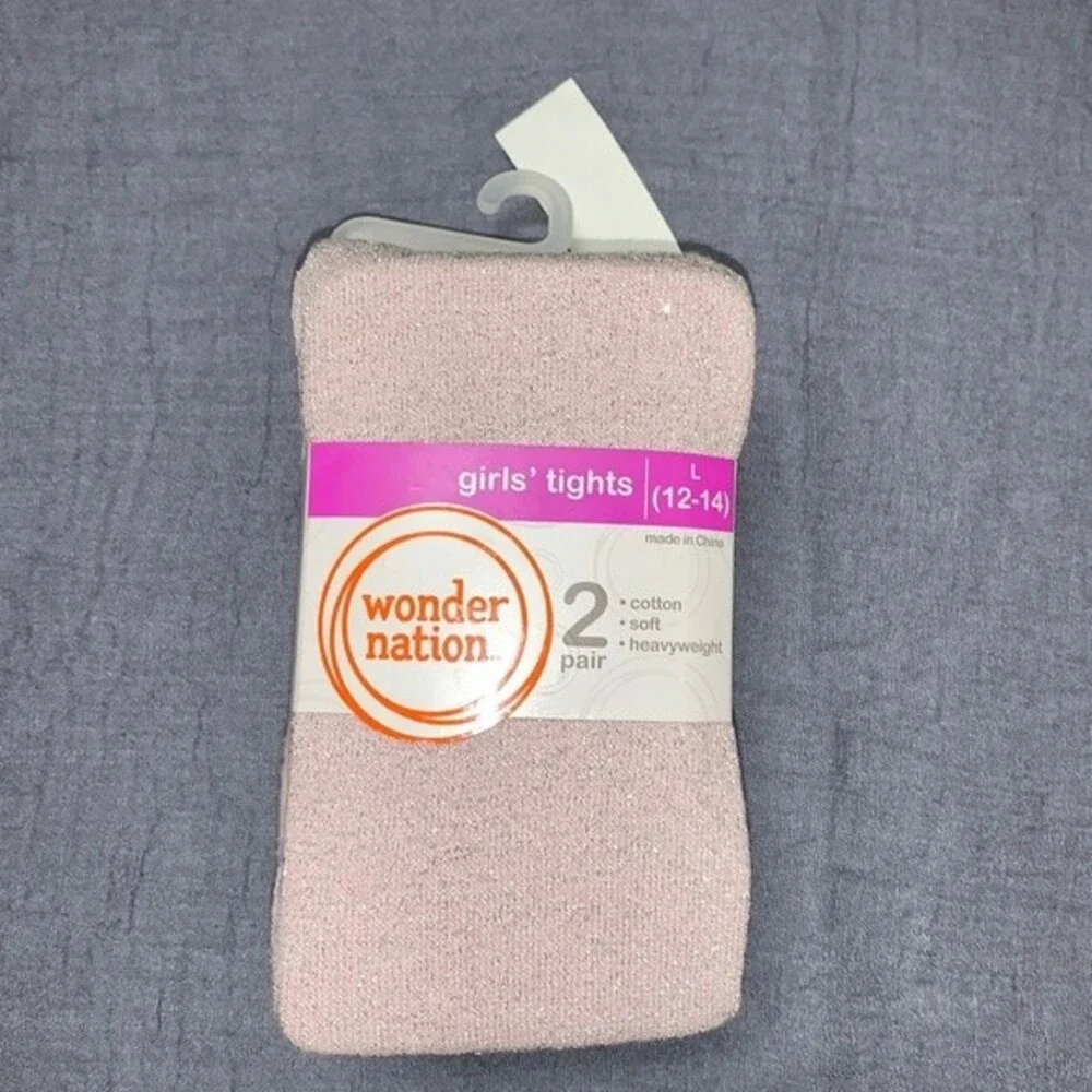 Girls' Lurex & Flat Cotton Tights